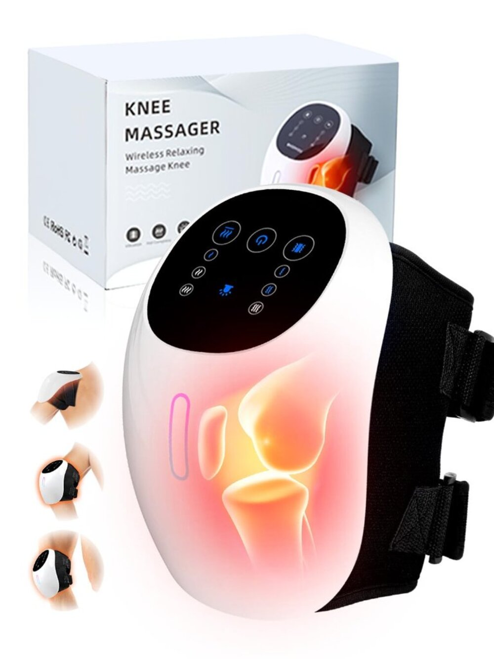 NEW Knee Massager 3-in-1 Cordless Portable Heated Brace with 3